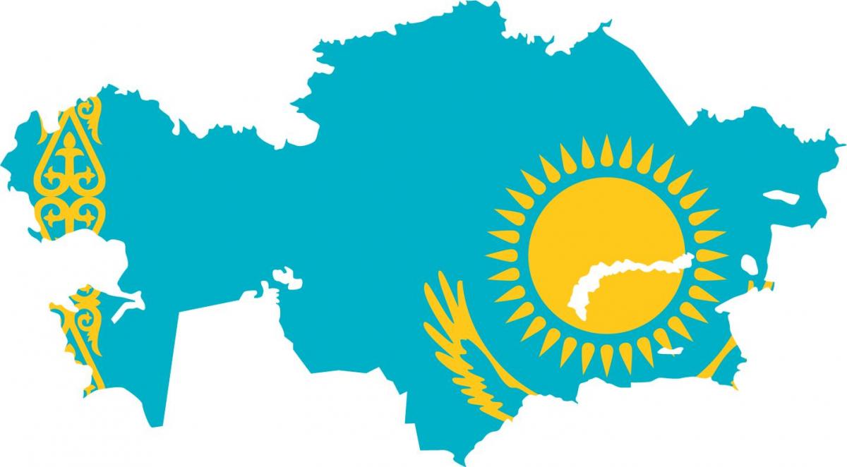 քարտեզ Ղազախստանի դրոշը