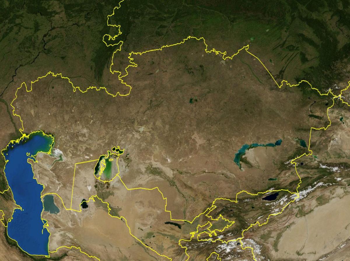 քարտեզ Ղազախստանի տեղագրական