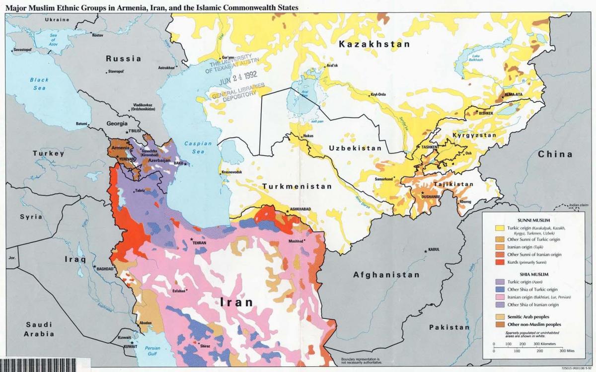 քարտեզ Ղազախստանի կրոն