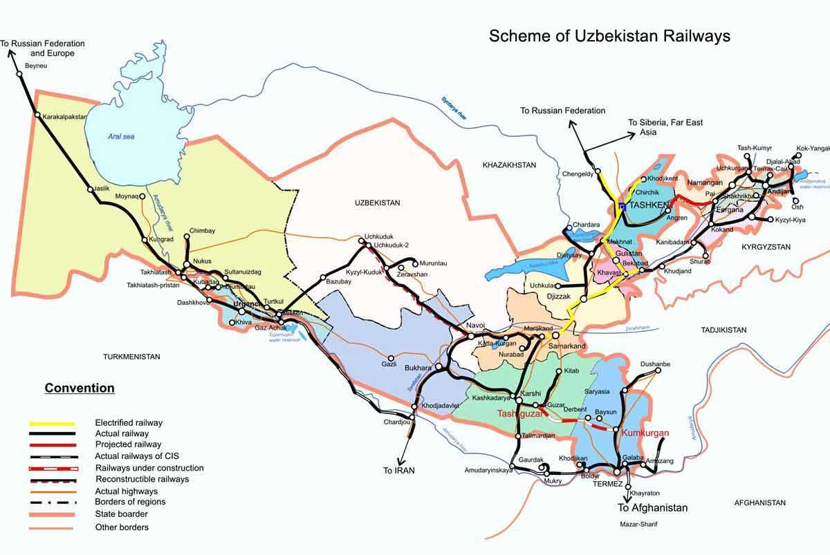 Ղազախստանը գնացքով քարտեզի վրա