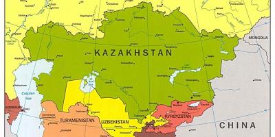 Քարտեզ Ղազախստանի քարտեզ Ասիայում