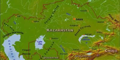 Քարտեզ Ղազախստանի ֆիզիկական