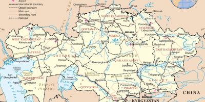 Ղազախստանը երկրի քարտեզ