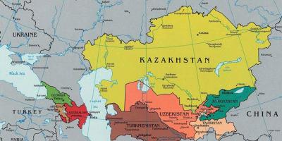 Քարտեզ Ղազախստանի հարեւան երկրների